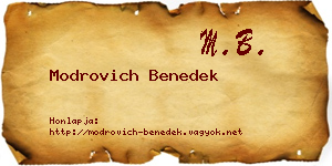 Modrovich Benedek névjegykártya